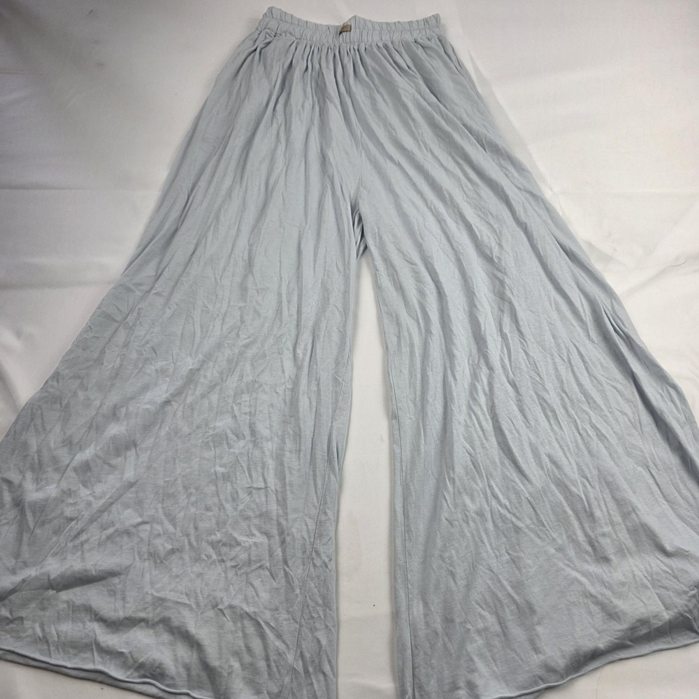 Lunya Lounge Pants Womens Small Gray Wide Leg Organic Pima Cotton Elastic Waist